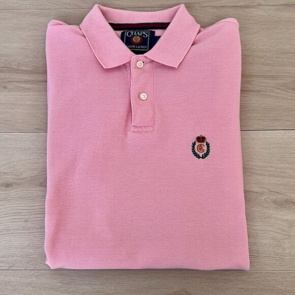 Chaps Ralph Lauren Other - Vintage 90s Chaps Ralph Lauren 100% Cotton USA Made Pink Polo Shirt Size Medium